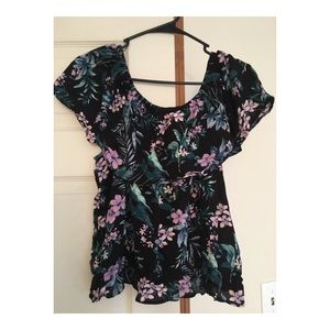 Black off the shoulder shirt